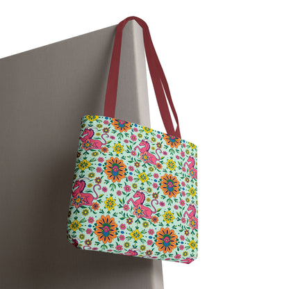 Tote Bag (AOP), Aquarius, Zodiac, Flower Pattern