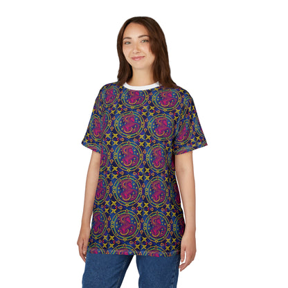 Unisex Cut & Sew T-Shirt, AOP, Capricorn, Zodiac, Pattern