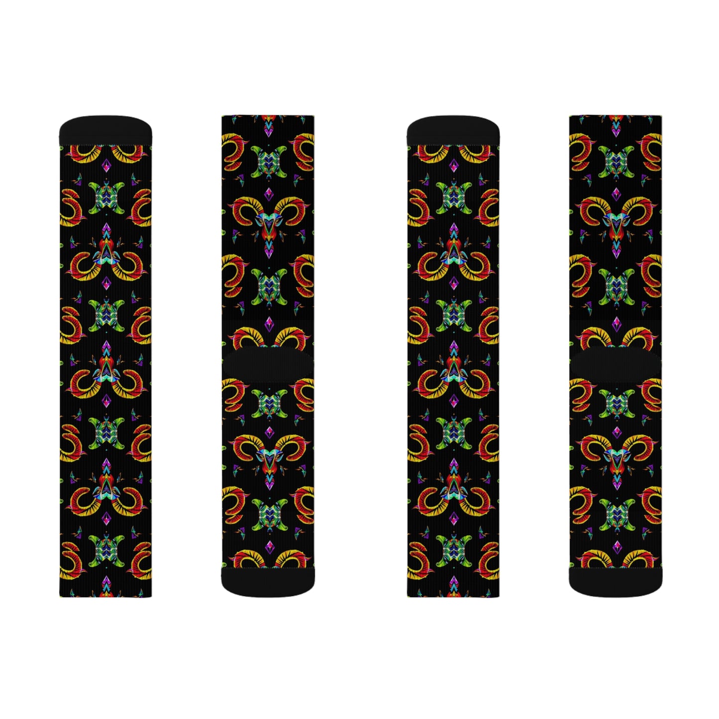 Sublimation Socks, Aries, Zodiac v2, Jewel Pattern