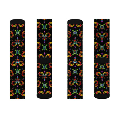 Sublimation Socks, Aries, Zodiac v2, Jewel Pattern