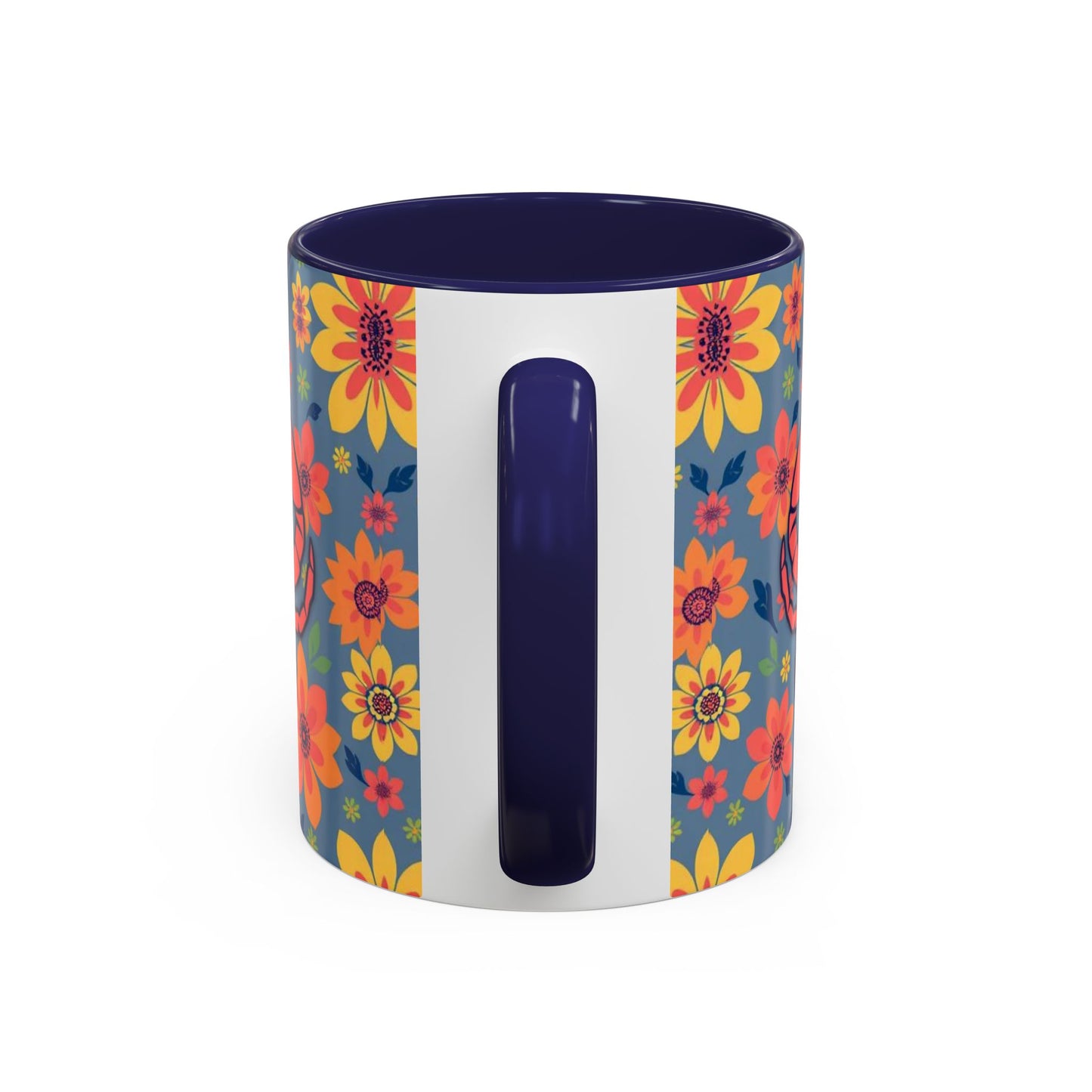 Accent Coffee Mug, Cancer, Zodiac v1, Flower Pattern, (11, 15oz)