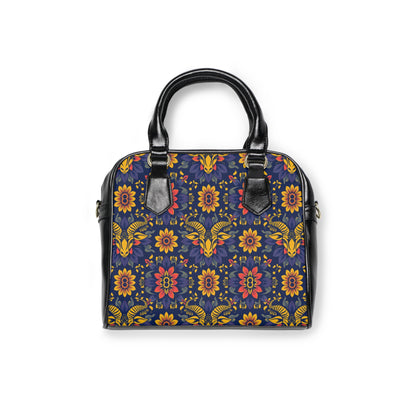 Shoulder Handbag, Taurus, Zodiac v1, Flower Pattern