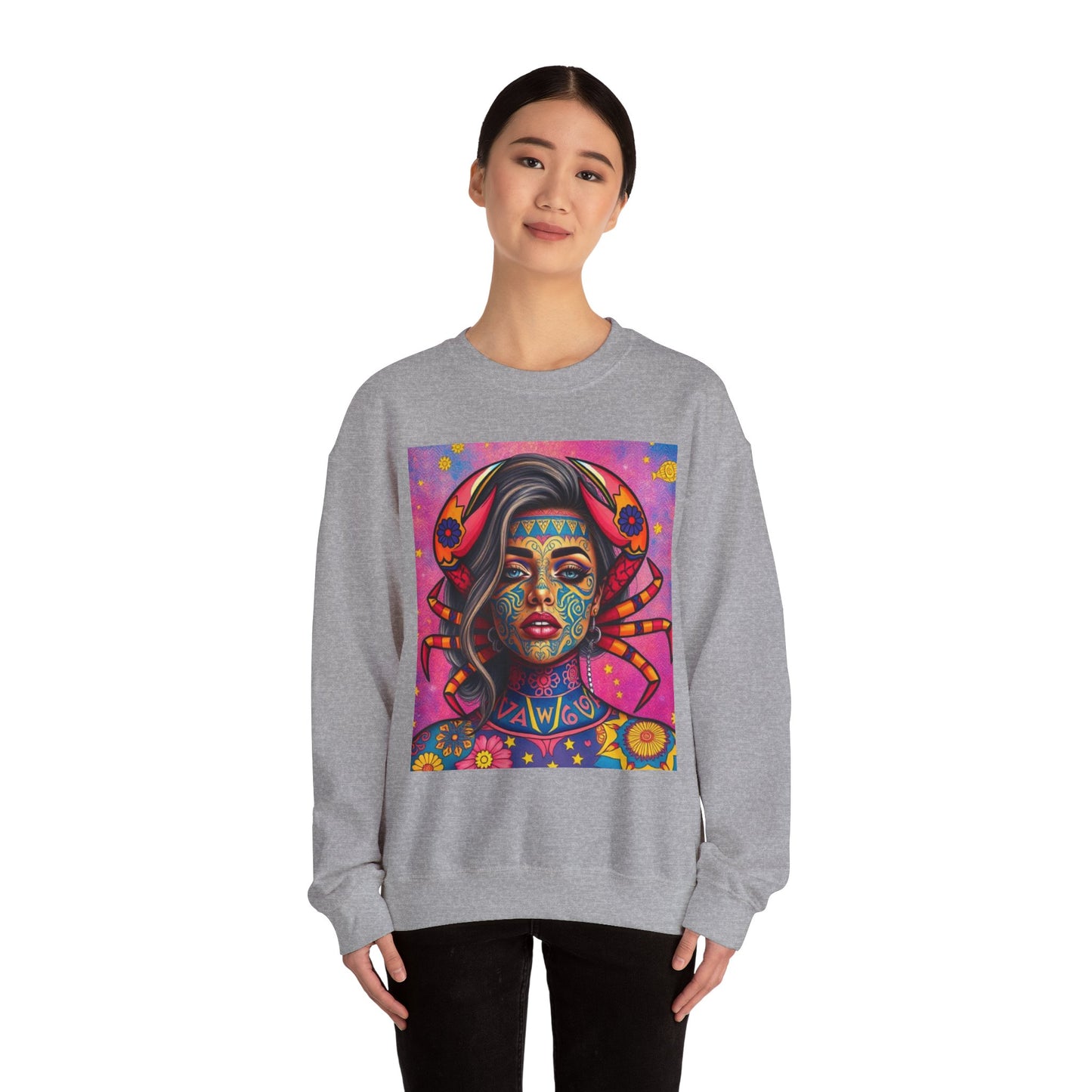 Unisex Heavy Blend™ Crewneck Sweatshirt, Cancer, Zodiac, Sexy Pattern