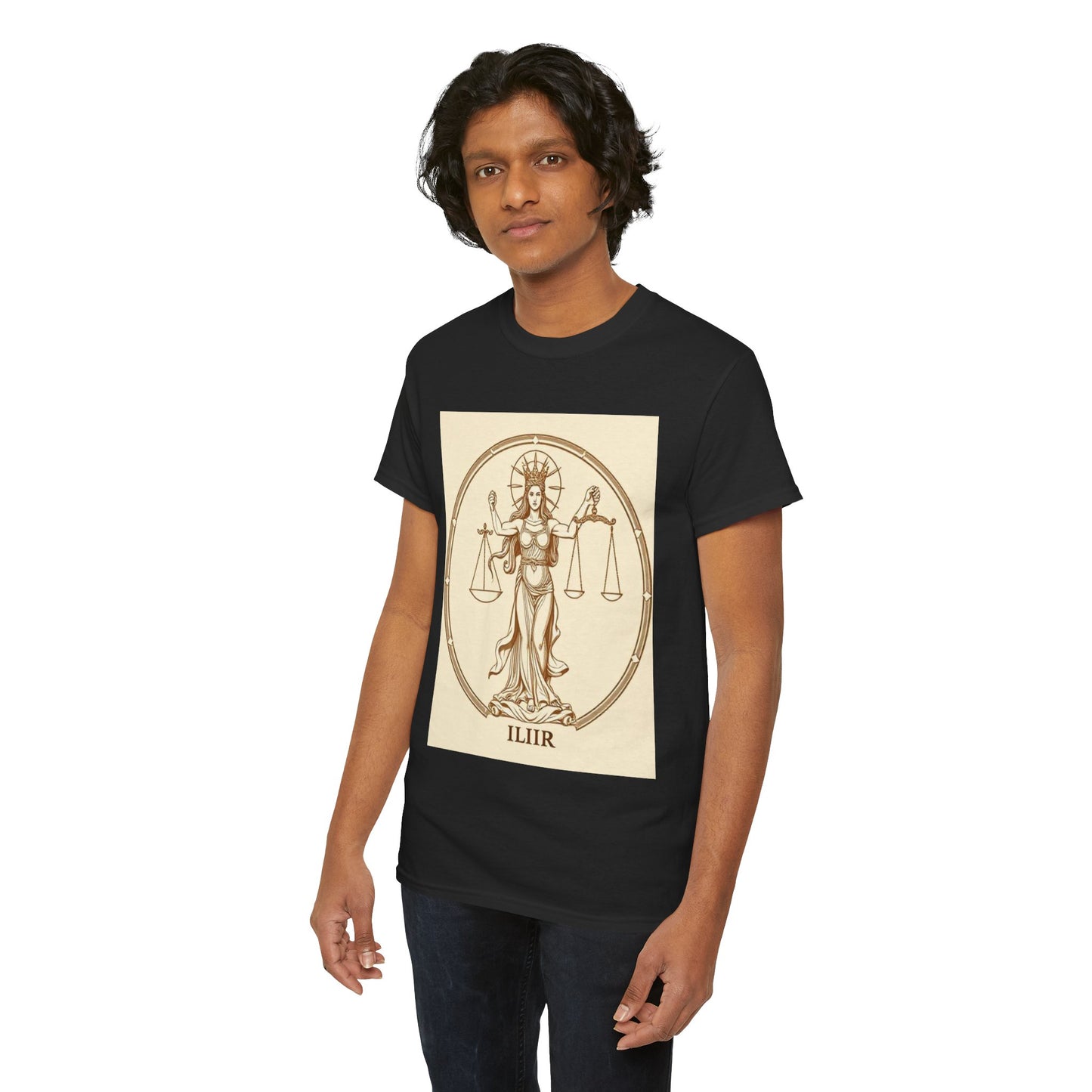 Unisex Heavy Cotton T-Shirt, Libra Goddess v1, Zodiac Design