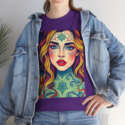 Unisex Heavy Cotton T-Shirt, Aquarius, Zodiac v2, Sexy Art