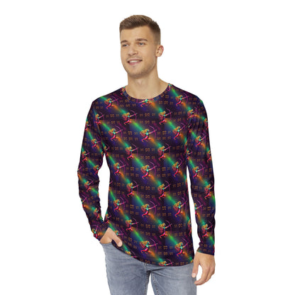 Men's Long Sleeve Shirt, (AOP), Sagittarius, Zodiac v1, Pattern