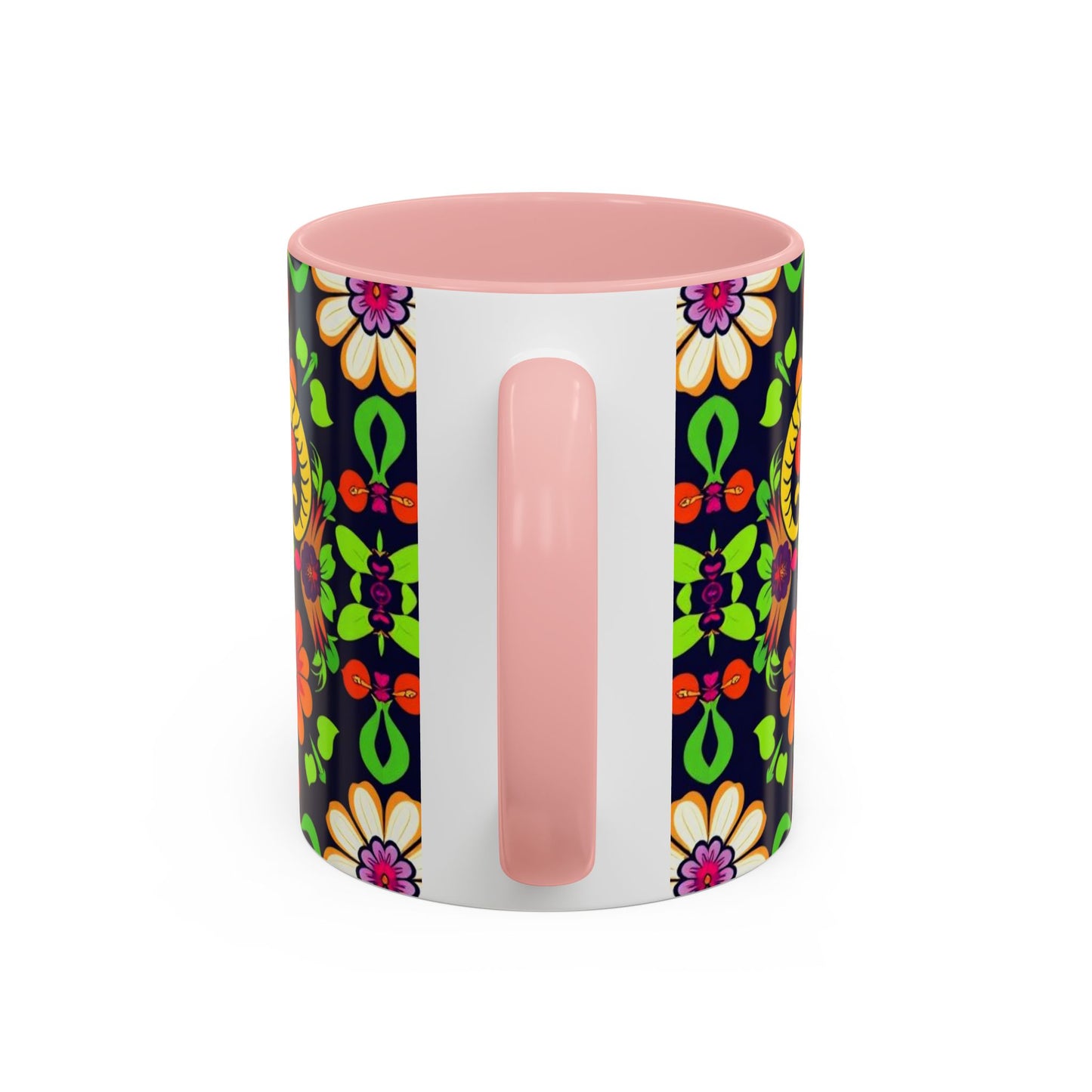 Accent Coffee Mug, Aries, Zodiac v2, Flower Pattern, (11, 15oz)