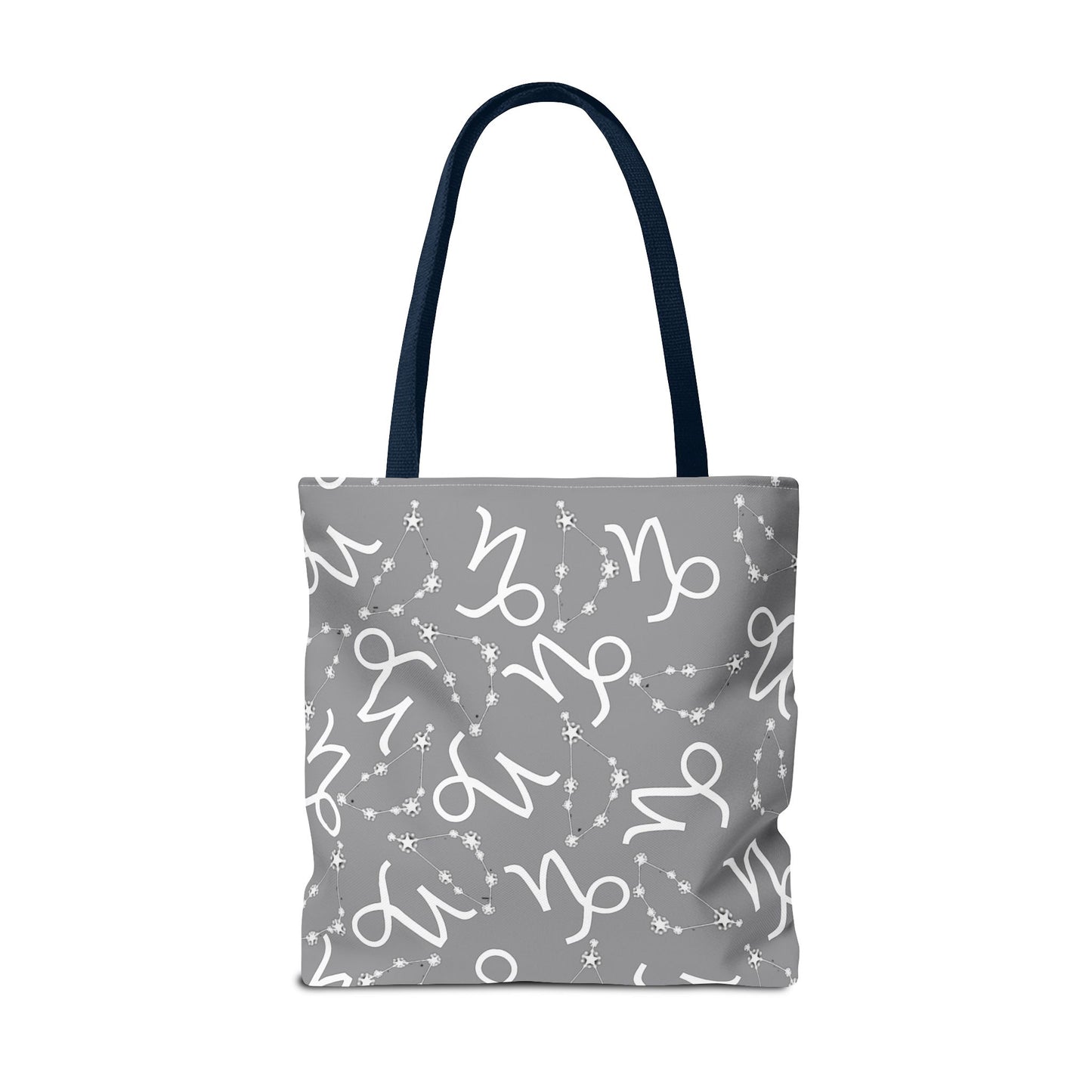 Tote Bag, Capricorn Zodiac Sign, AOP, (Grey, White)