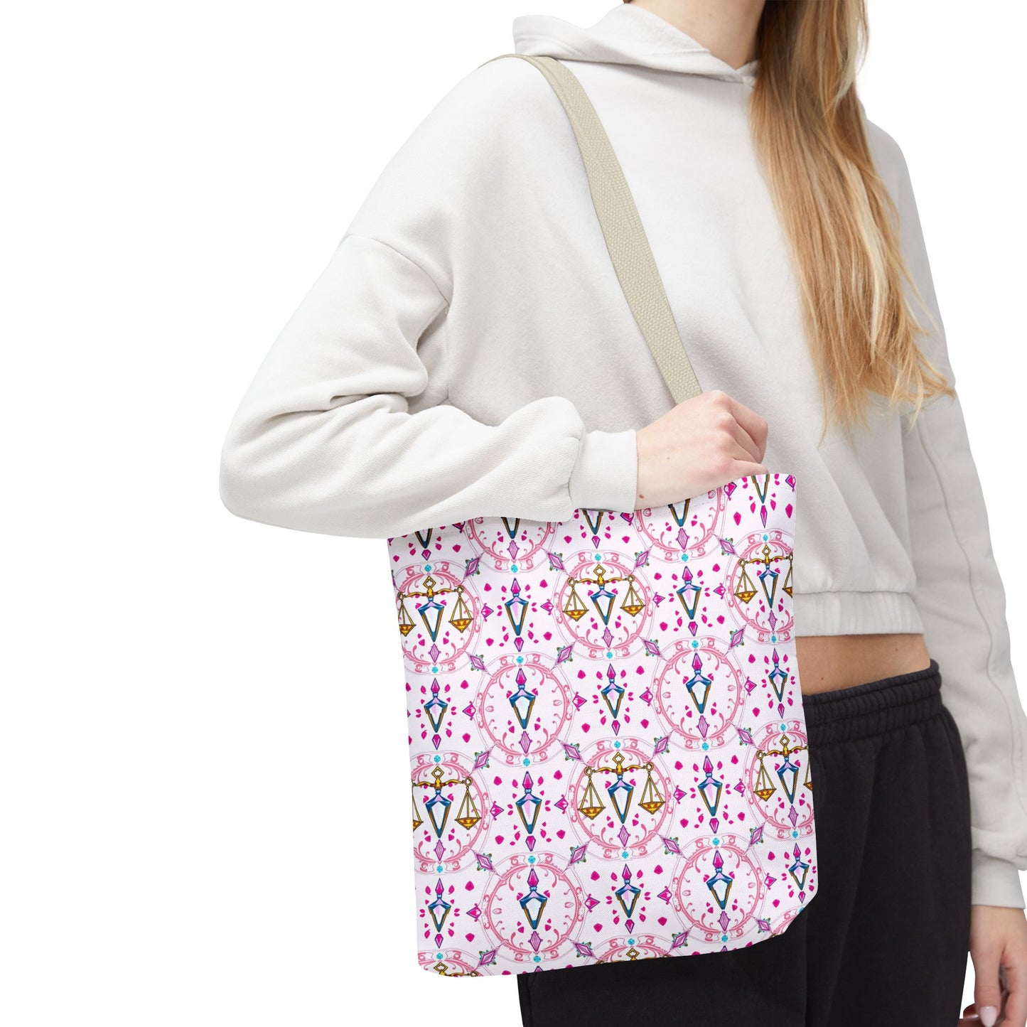 Tote Bag (AOP), Libra, Zodiac, Jewel Pattern