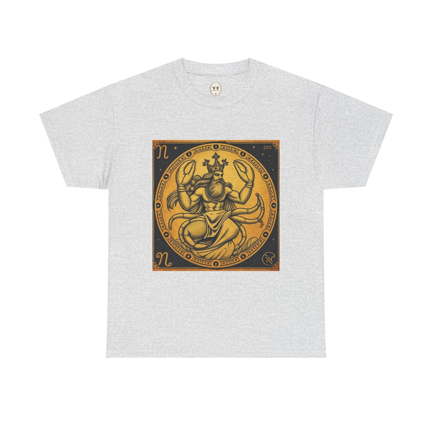 Unisex Heavy Cotton T-Shirt, Crab King, Cancer Zodiac Design
