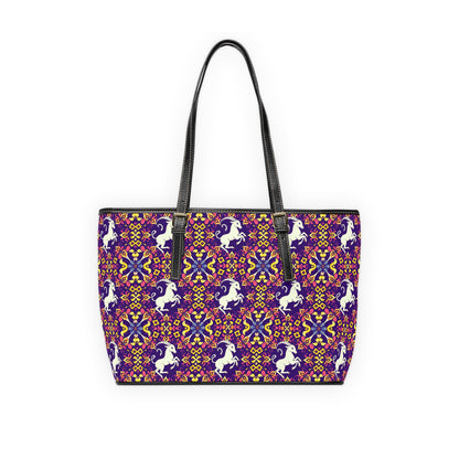 Leather Shoulder Bag, Capricorn, Zodiac v2, Flower Pattern