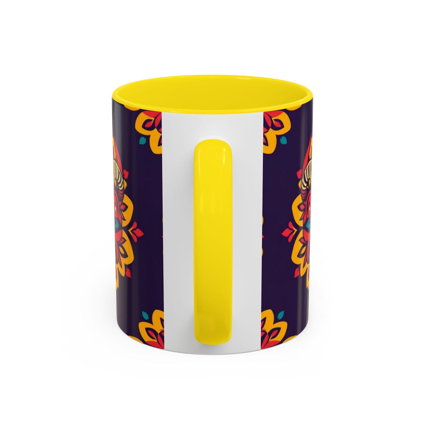 Accent Coffee Mug, Taurus, Zodiac v4. Flower Pattern, (11, 15oz)