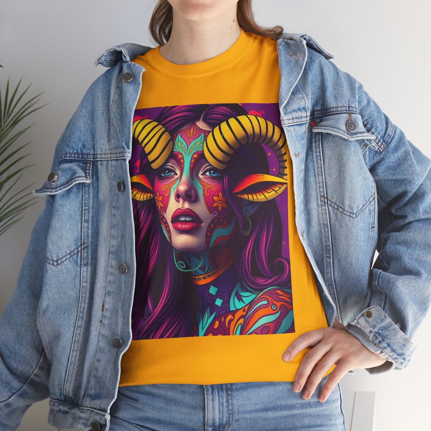 Unisex Heavy Cotton T-Shirt, Taurus, Zodiac v2, Sexy Art