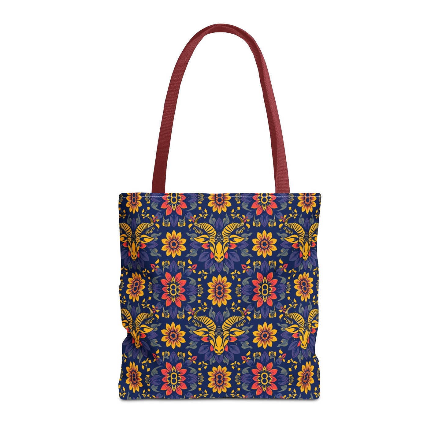 Tote Bag, (AOP), Taurus, Zodiac v3, Flower Pattern