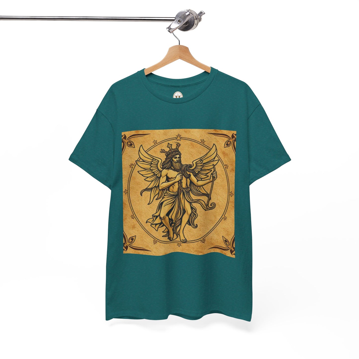 Unisex Heavy Cotton T-Shirt, Pencil Art v1, Gemini Zodiac Design
