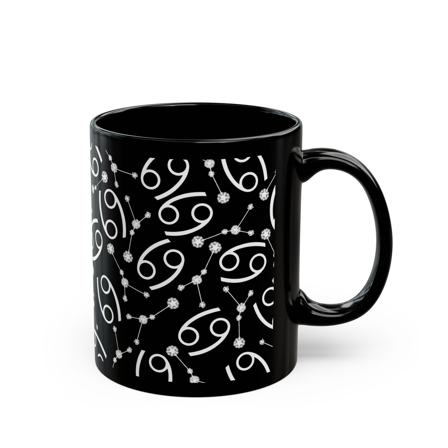 Zodiac 11oz Black Mug Cancer Zodiac Sign