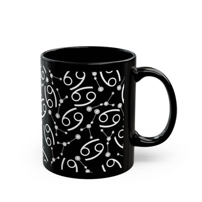 Zodiac 11oz Black Mug Cancer Zodiac Sign