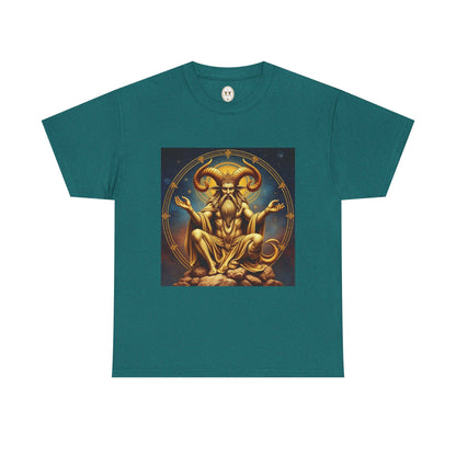 Unisex Heavy Cotton T-Shirt, On The Throne, Taurus Zodiac Design