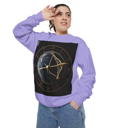 Garment-Dyed Sweatshirt, Unisex, Space Symbol Design v1, Sagittarius