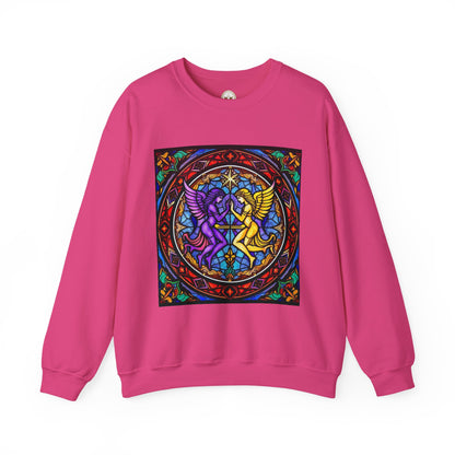 Unisex Heavy Blend™ Crewneck Sweatshirt, Glass, Gemini Zodiac Design