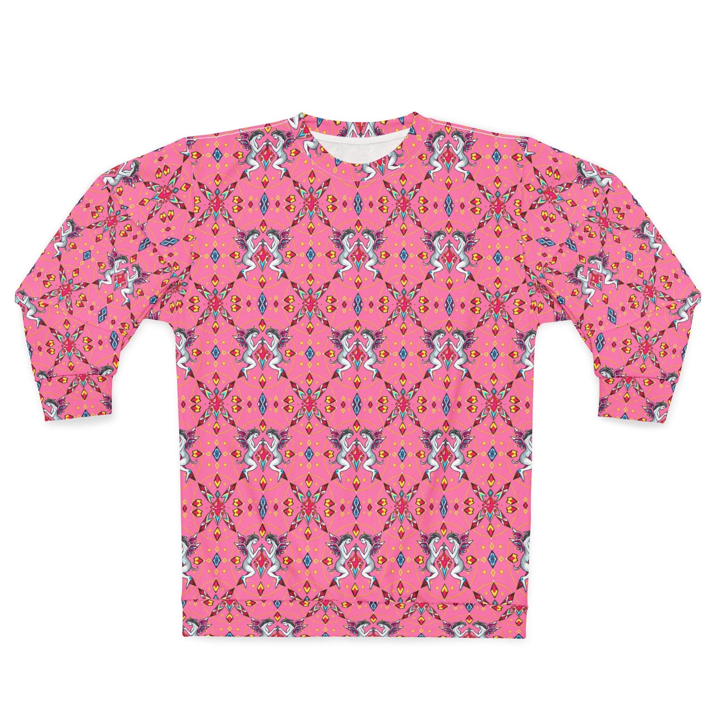 Unisex Sweatshirt (AOP), Gemini, Zodiac v3, Jewel Pattern