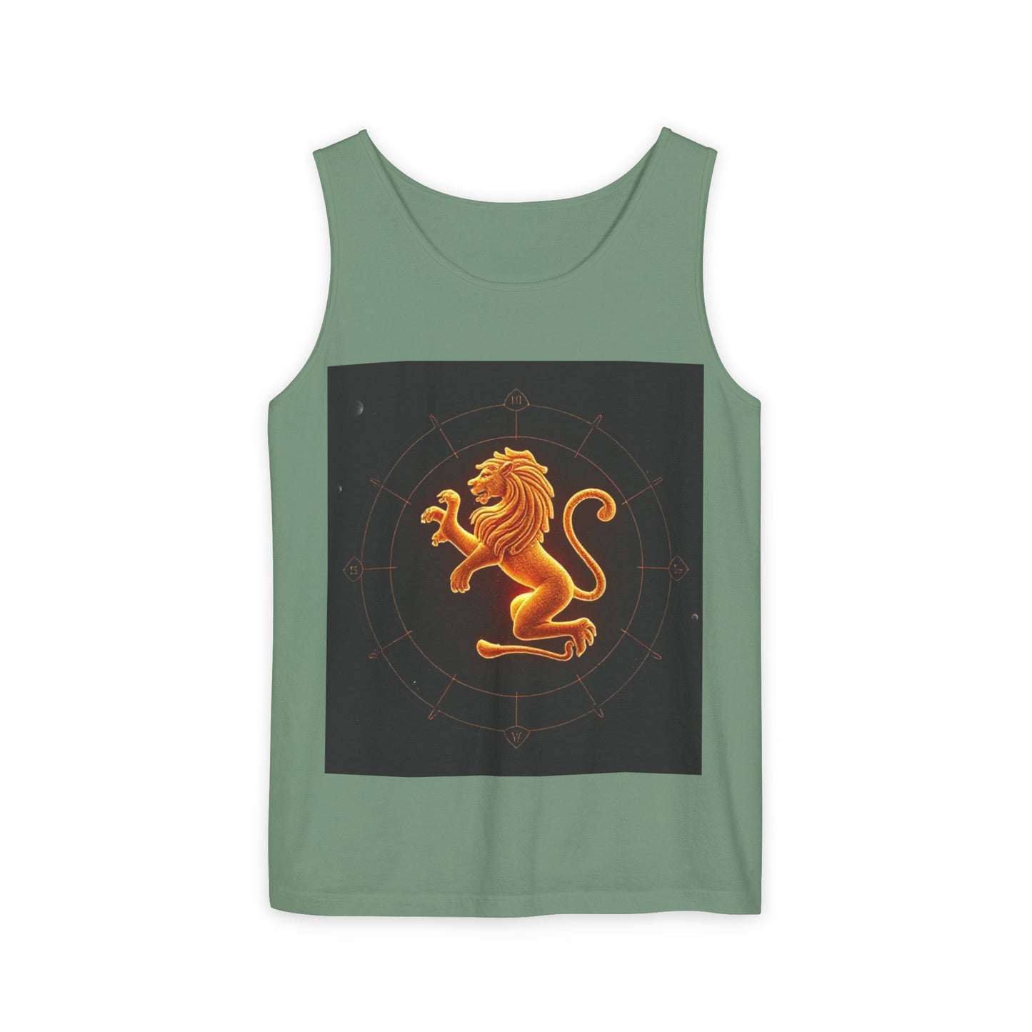Unisex Garment-Dyed, Tank Top, Leo Design, Space Animal v1, 100% US cotton