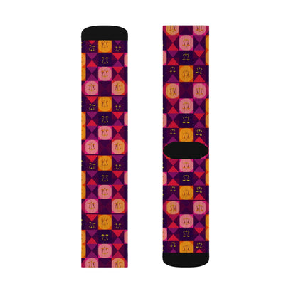 Sublimation Socks, Libra, Zodiac v1, Shapes Pattern