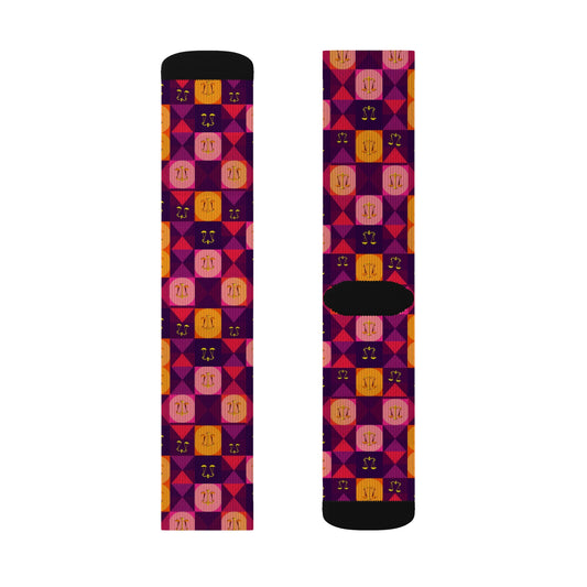 Sublimation Socks, Libra, Zodiac v1, Shapes Pattern