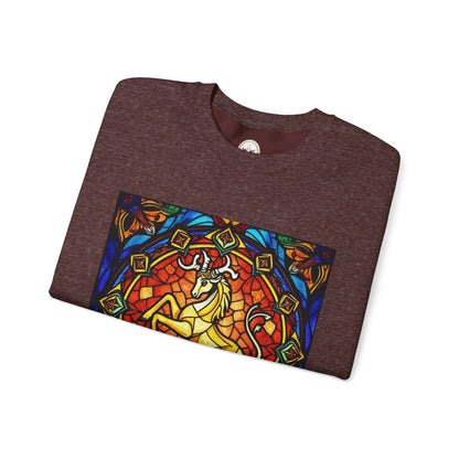 Unisex Heavy Blend™ Crewneck Sweatshirt, Glass 1, Capricorn Zodiac Design