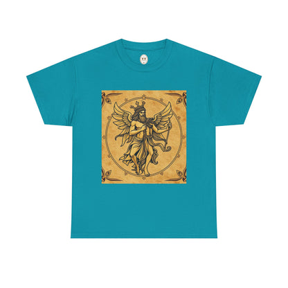 Unisex Heavy Cotton T-Shirt, Pencil Art, Gemini Zodiac Design