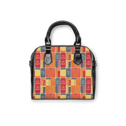 Shoulder Handbag, Libra, Zodiac, Shapes Pattern