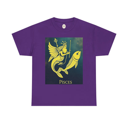 Unisex Heavy Cotton T-Shirt, Pisces Queen, Zodiac Design
