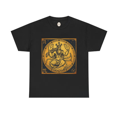 Unisex Heavy Cotton T-Shirt, Crab King v1, Cancer Zodiac Design