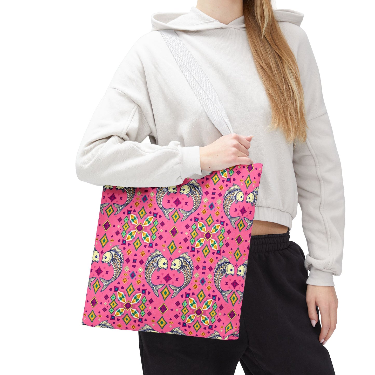 Tote Bag (AOP), Pisces, Zodiac, Jewel Pattern