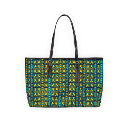Leather Shoulder Bag, Leo, Zodiac v4, Shapes Pattern