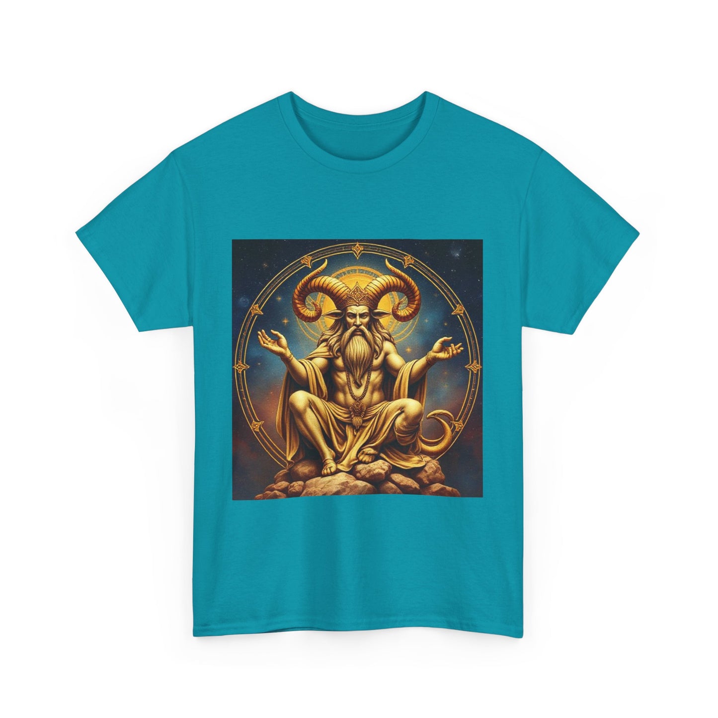 Unisex Heavy Cotton T-Shirt, On The Throne, Taurus Zodiac Design