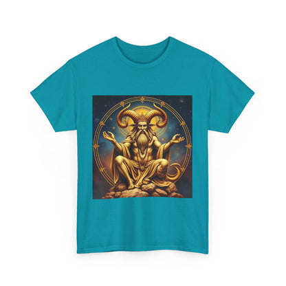 Unisex Heavy Cotton T-Shirt, On The Throne, Taurus Zodiac Design
