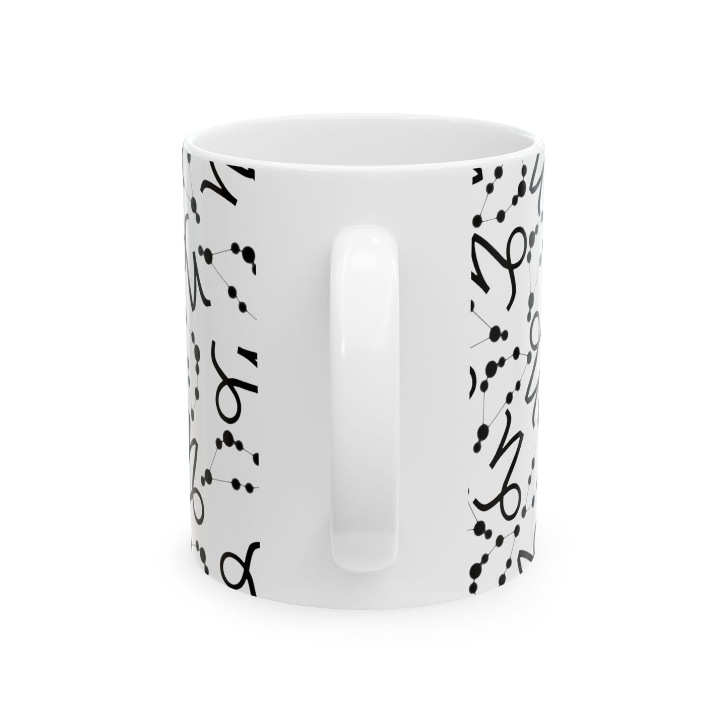 Ceramic Mug, (11oz, 15oz), Ceramic Coffee Mug, AOP, Constellation & Symbol, Capricorn Zodiac Design