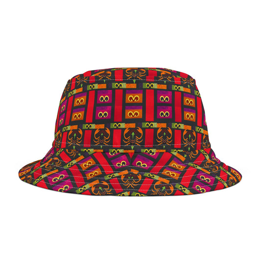 Bucket Hat, (AOP), Scorpio v1, Zodiac, Shape Pattern