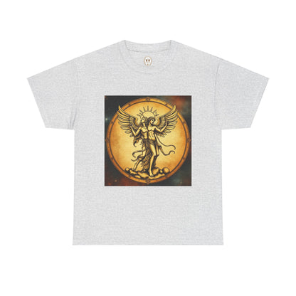 Unisex Heavy Cotton T-Shirt, Twin Angel v1, Gemini Zodiac Design