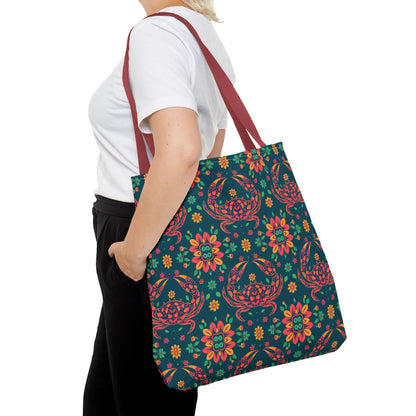 Tote Bag (AOP), Cancer, Zodiac v2, Flower Pattern