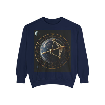 Garment-Dyed Sweatshirt, Unisex, Space Symbol Design v1, Sagittarius