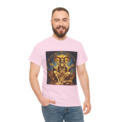 Unisex Heavy Cotton T-Shirt, On The Throne, Taurus Zodiac Design