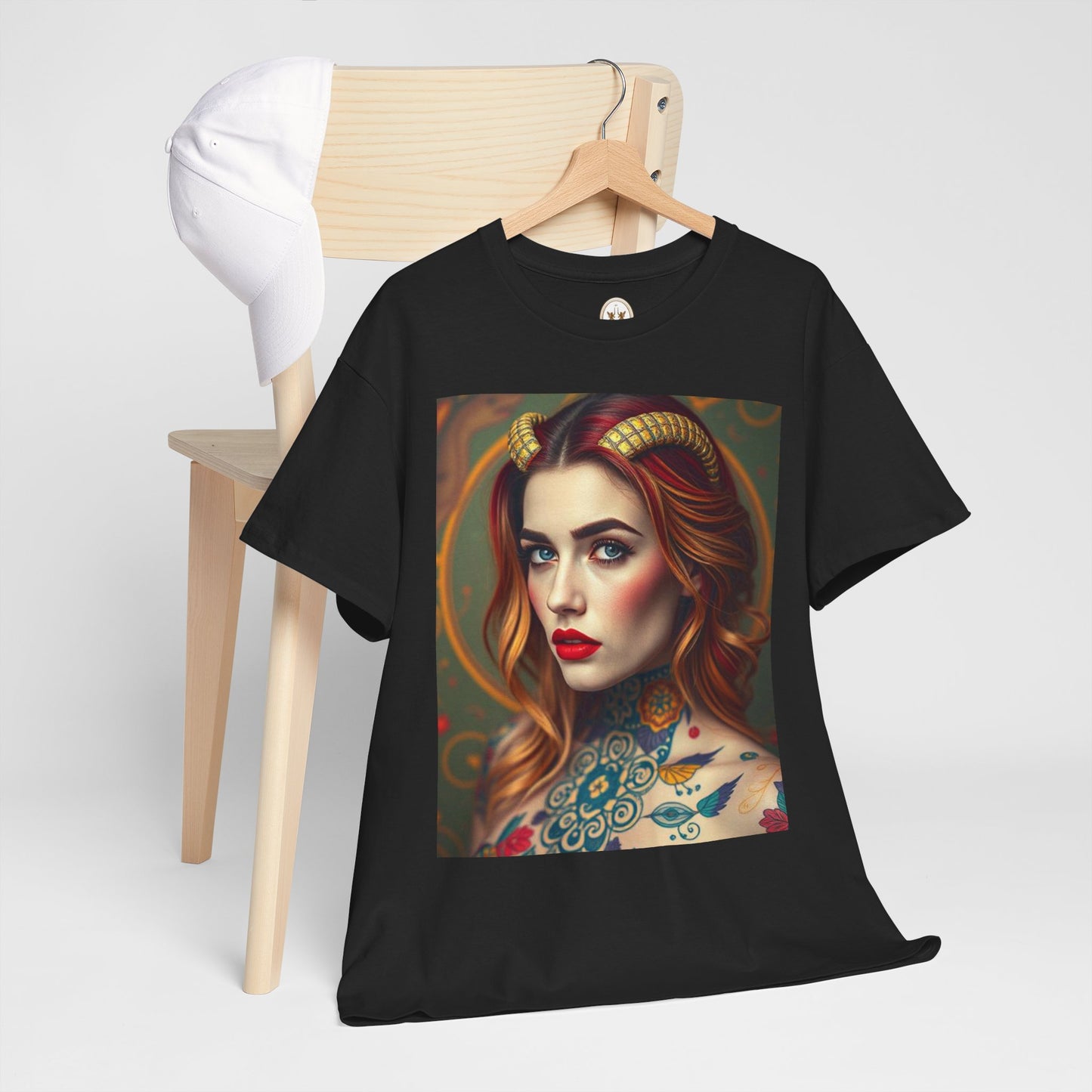 Unisex Heavy Cotton T-Shirt, Capricorn, Zodiac v3, Sexy Art