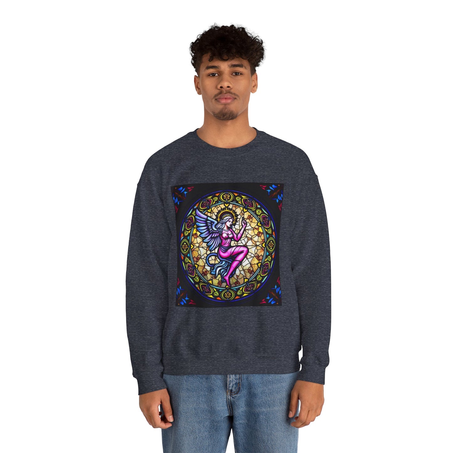 Unisex Heavy Blend™ Crewneck Sweatshirt, Glass 1, Virgo Zodiac Design
