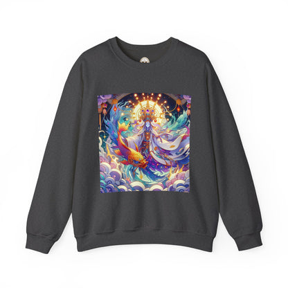 Unisex Heavy Blend™ Crewneck Sweatshirt, Anime Pisces King, Zodiac Design