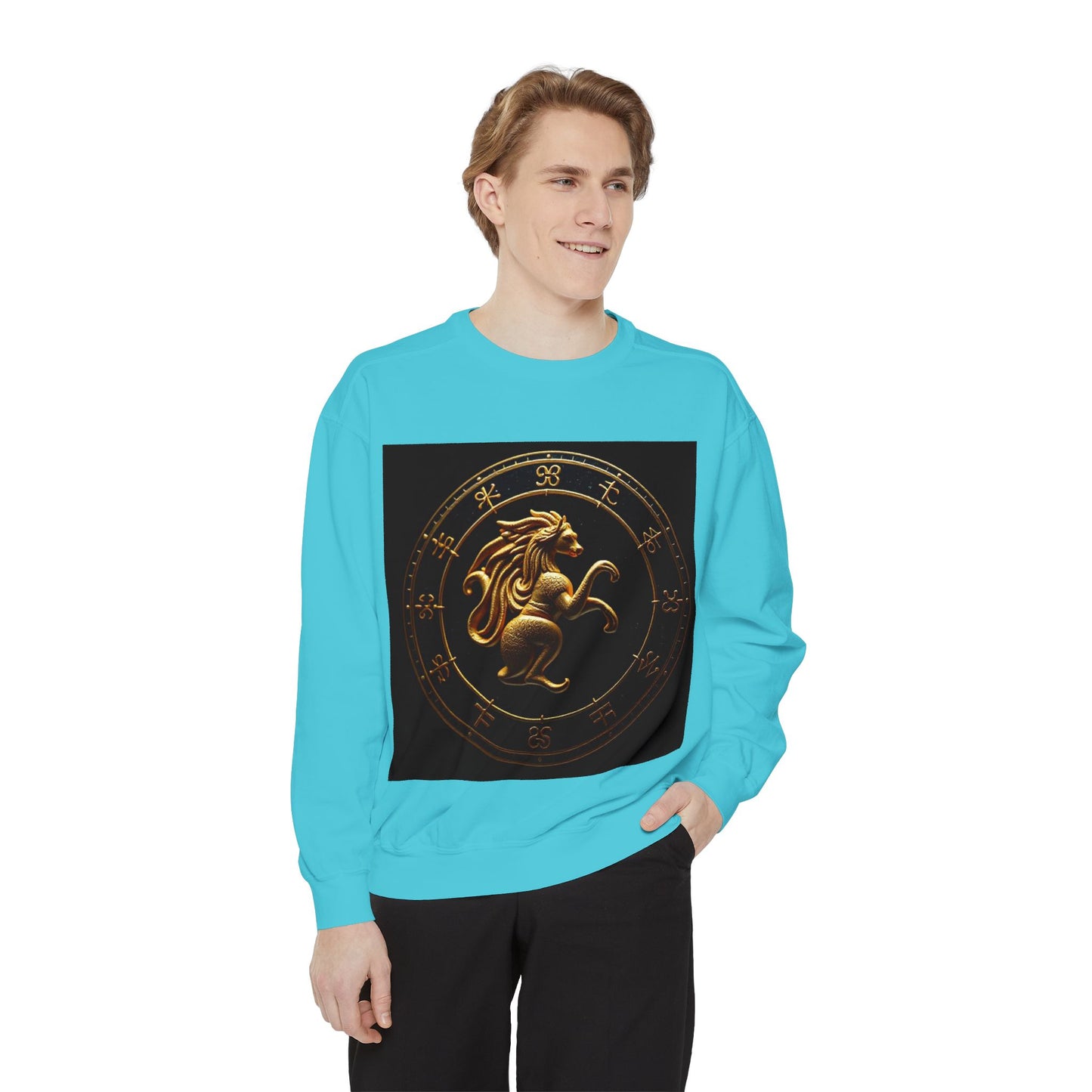 Garment-Dyed Sweatshirt, Unisex, Space Animal Design v1, Virgo