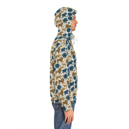 Full-Zip Hoodie (AOP), Leo, Zodiac v3, Pattern