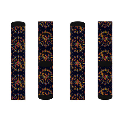 Sublimation Socks, Sagittarius, Zodiac v2, Jewel Pattern