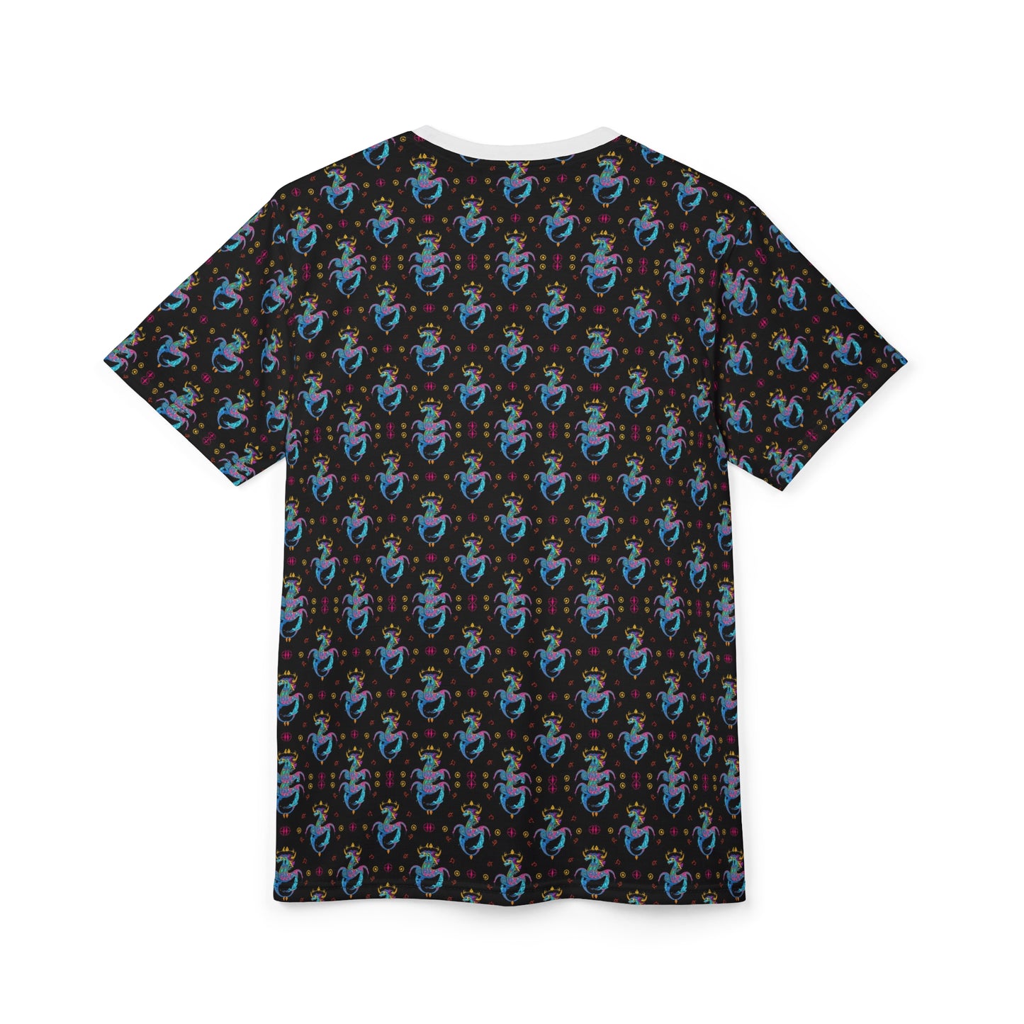 Unisex Cut & Sew T-Shirt, (AOP) Aquarius, Zodiac v1, Jewels Pattern
